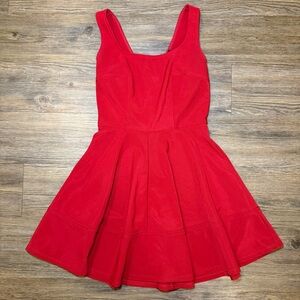 Lulus Scarlet Red Sleeveless Flared Mini Dress Medium, Party, Date Fit and Flare